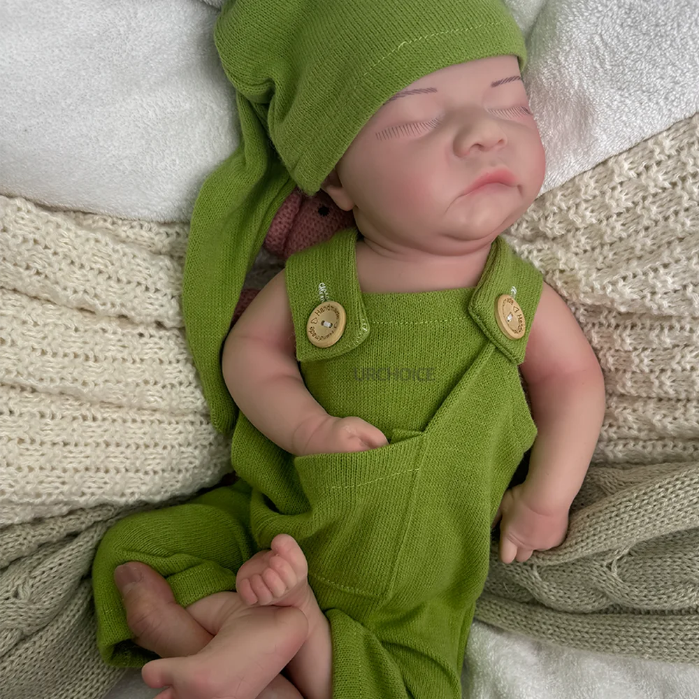 18인치 실리콘 리본 베이비돌, 매우 사실적인 핸드페인팅 피부 질감, 남자아이 인형, 수집가와 인형 애호가에게 완벽