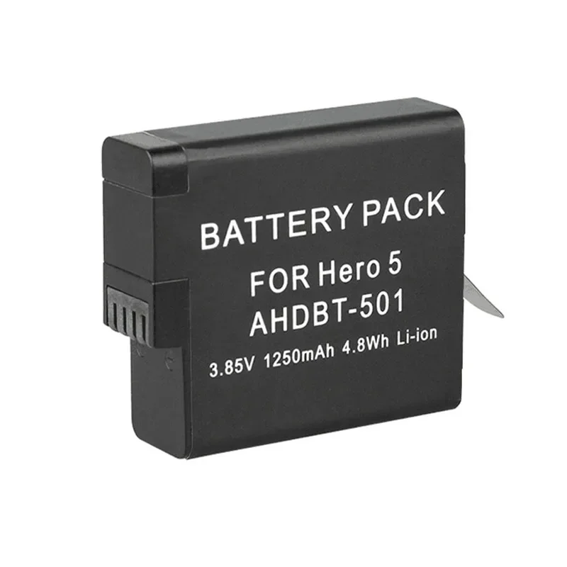 2/3/4PCS 1250mAh Battery Motion Camera Batteries Ahdbt-501 Full Decode for Gopro Hero 5 6 7 Rechargeable Battery