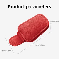 JFBONIN Leather Magnetic Sunglasses Holder Car Sunshade Accessory with Ticket Clip Functional Sunshades Car Accessory 6