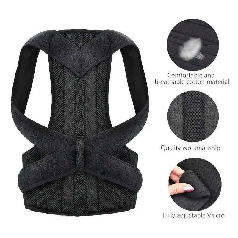 Reinforced Belt Lumbar Column Posture Corrector Vest Adjustable Back Support Strap Shoulder Spine Brace Neck Stretcher Trainer