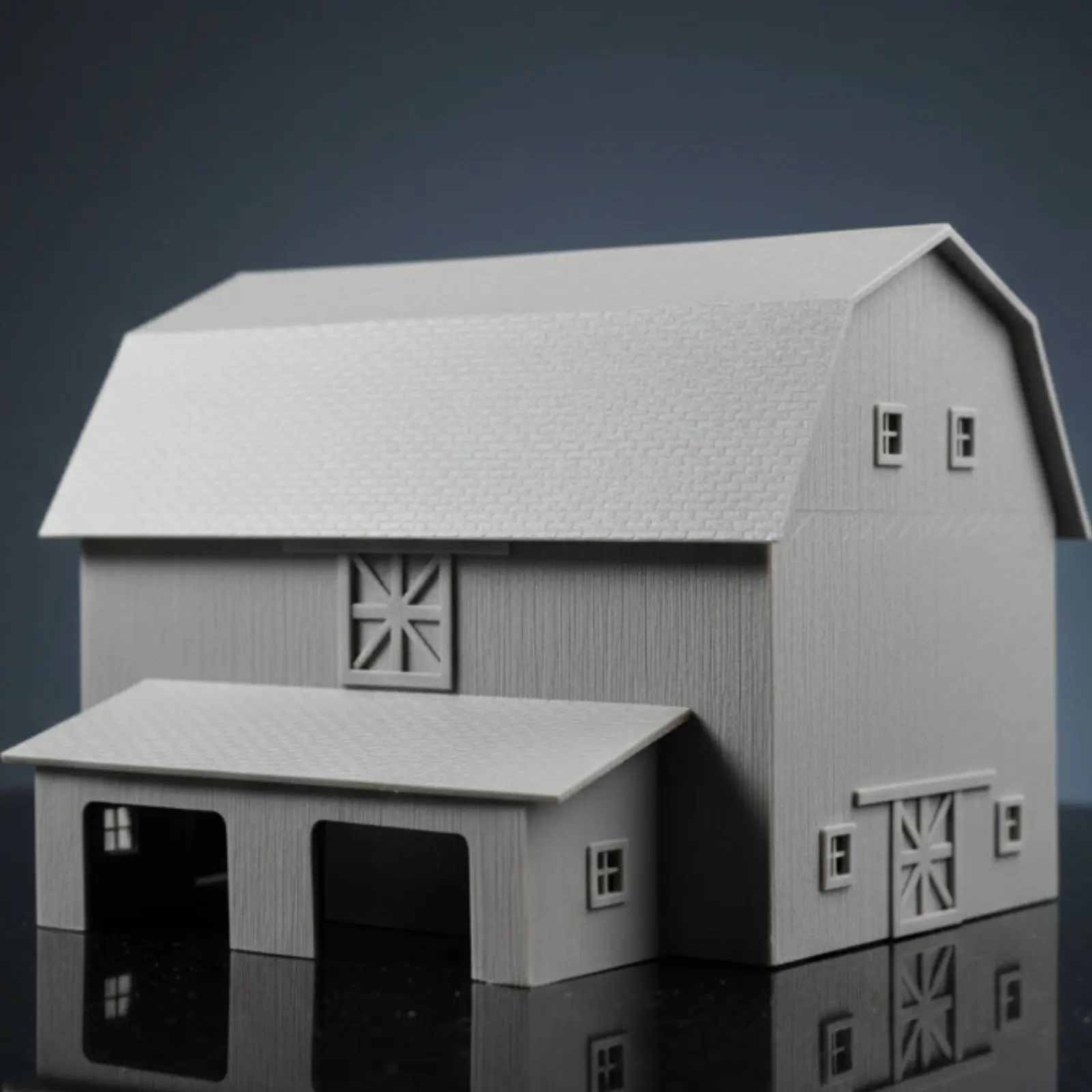 

Модель фермерского здания в масштабе 1:87, подлежащая покраске, набор для сборки сарая в масштабе HO, высокодетализированная модель сарая для железной дороги, высококачественная имитация фермерского здания для самостоятельной сборки