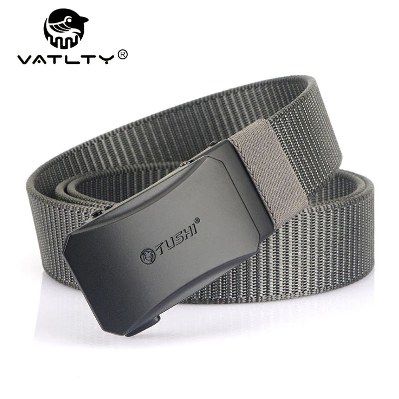 VATLTY 3.4cm Men's Belt Matte Black Alloy Buckle Tactical Outdoors Belt 1200D Real Nylon Military Casual Belt Jeans Waistband