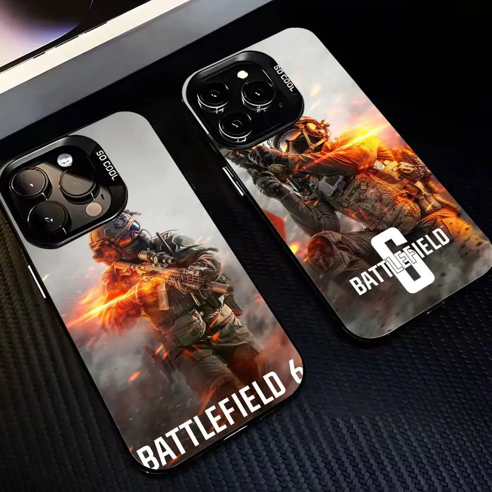 

B-BattlefieldS 6 shooting Phone Case For iPhone 17,16,15,14,13,12,11 Plus,Pro Max,XS,Colored Silver Plated Inside Cover