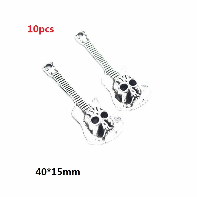 Zinc alloy 10-30pcs Multiple styles Antique Silver plated musical instrument Charms for bracelet necklace DIY jewelry Pendant