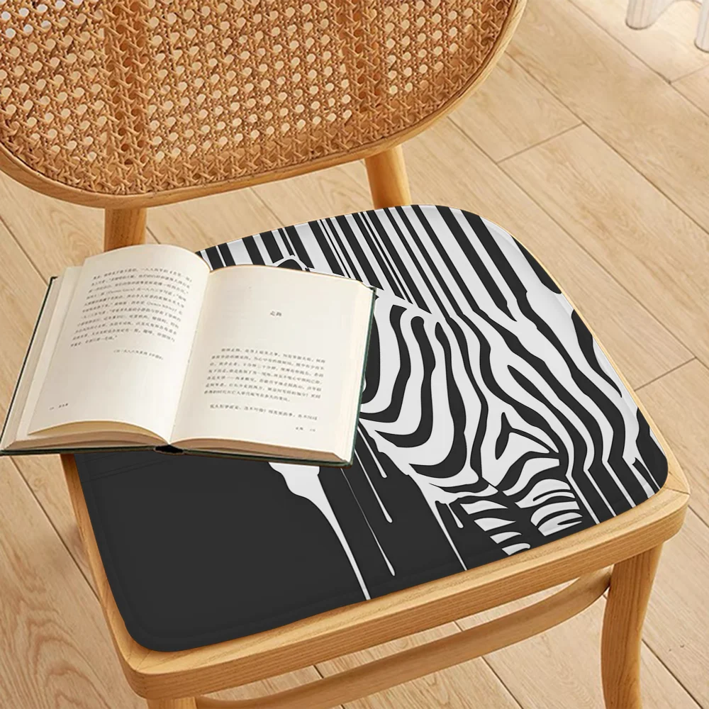 Zebra Print Modern Minimalist Style Seat Pad Household Cushion Soft Plush Chair Mat Winter Office Bar Sofa Decor Tatami