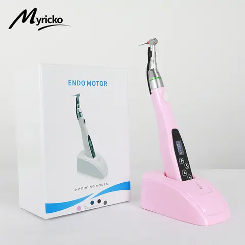 Dental Wireless Endo Motor with LED Lamp 16:1 Standard Contra Angle Handpiece Endodontic Instrument Dentist Teaching Model