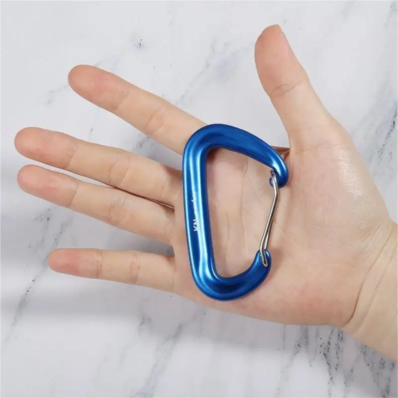 16kN Small Carabiner D-type Mountaineering Buckle Hook Outdoor Accessory Aluminum Clips for Hammock Camping Hiking Key Chain