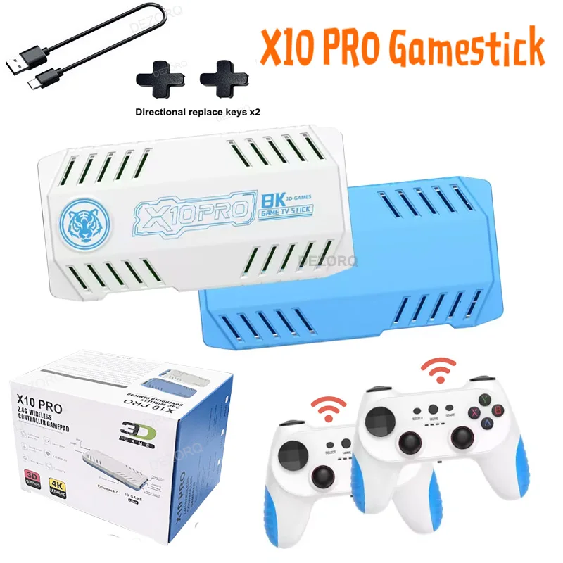 Konsola do gier X10 PRO Game Stick 4K Retro, Gamestick S905 x 3, podwójny gamepad 2.4G, konsola do gier wideo HD (128G)