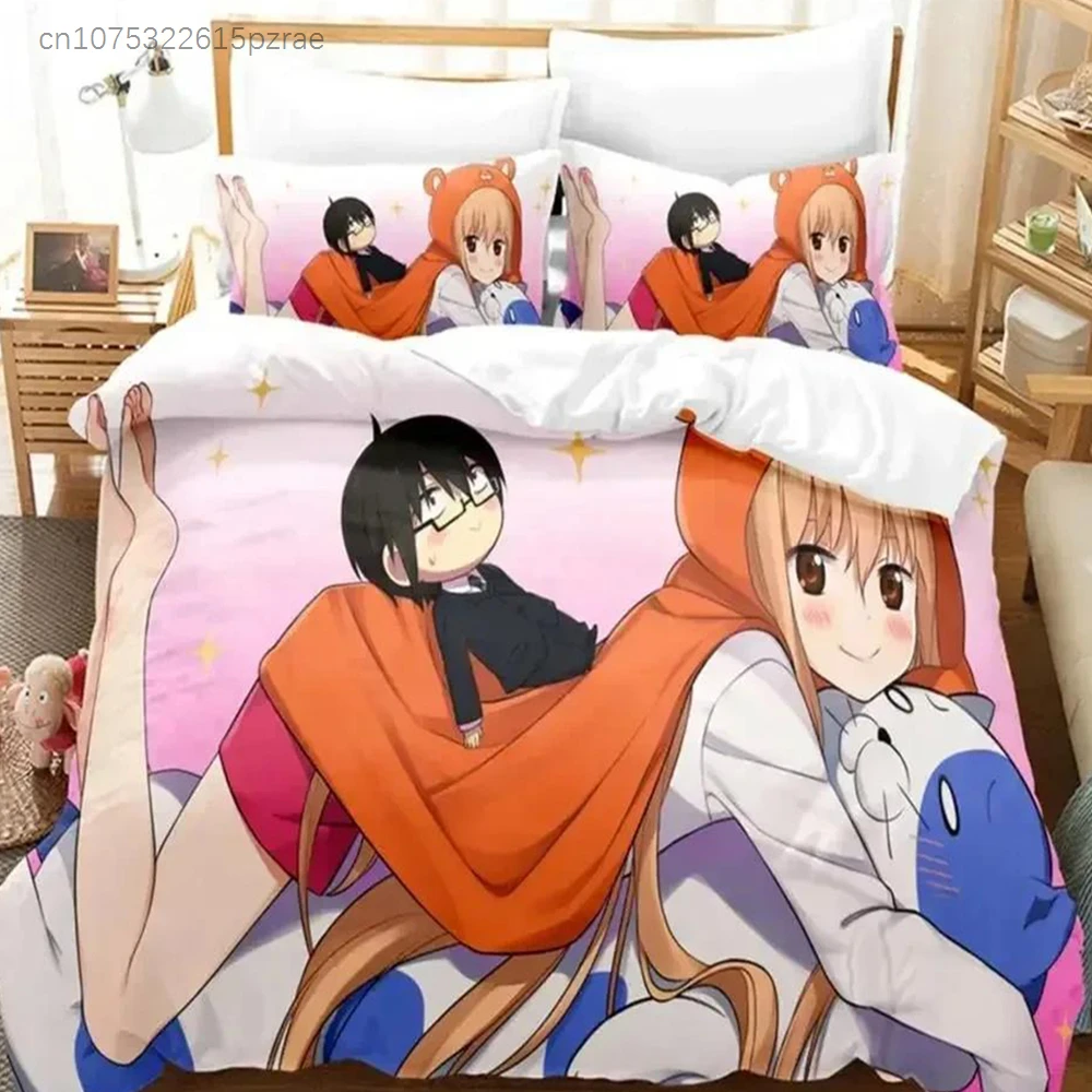 3D Print Anime The Himouto! Umaru-chan Bedding Set Printed With Pillowcase Bed Duvet Cover Soft Queen King Size Bedclothes Home