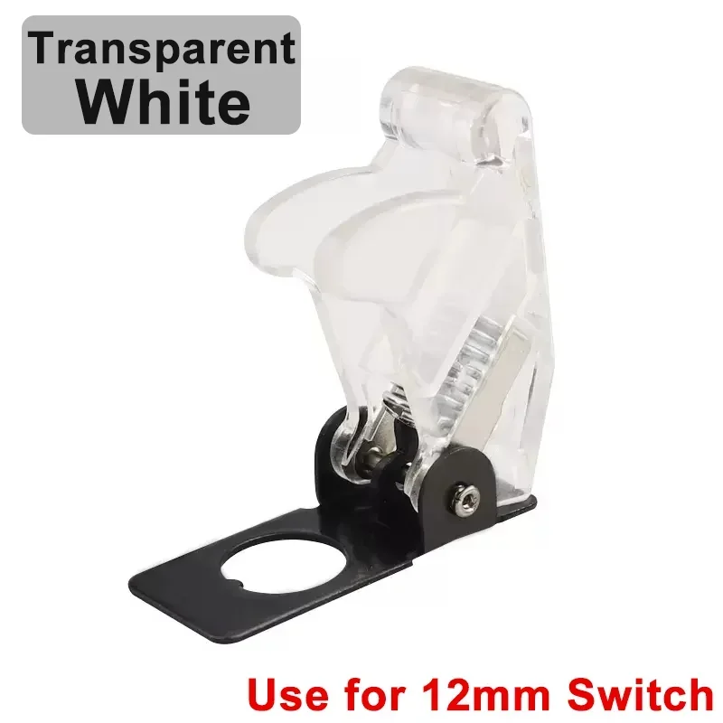 Beleuchteter LED-Kippschalter für Auto, Auto, Boot, LKW, mit Sicherheitsflugzeug, hochklappbarer Abdeckungsschutz, 12 V, 20 A, transparent