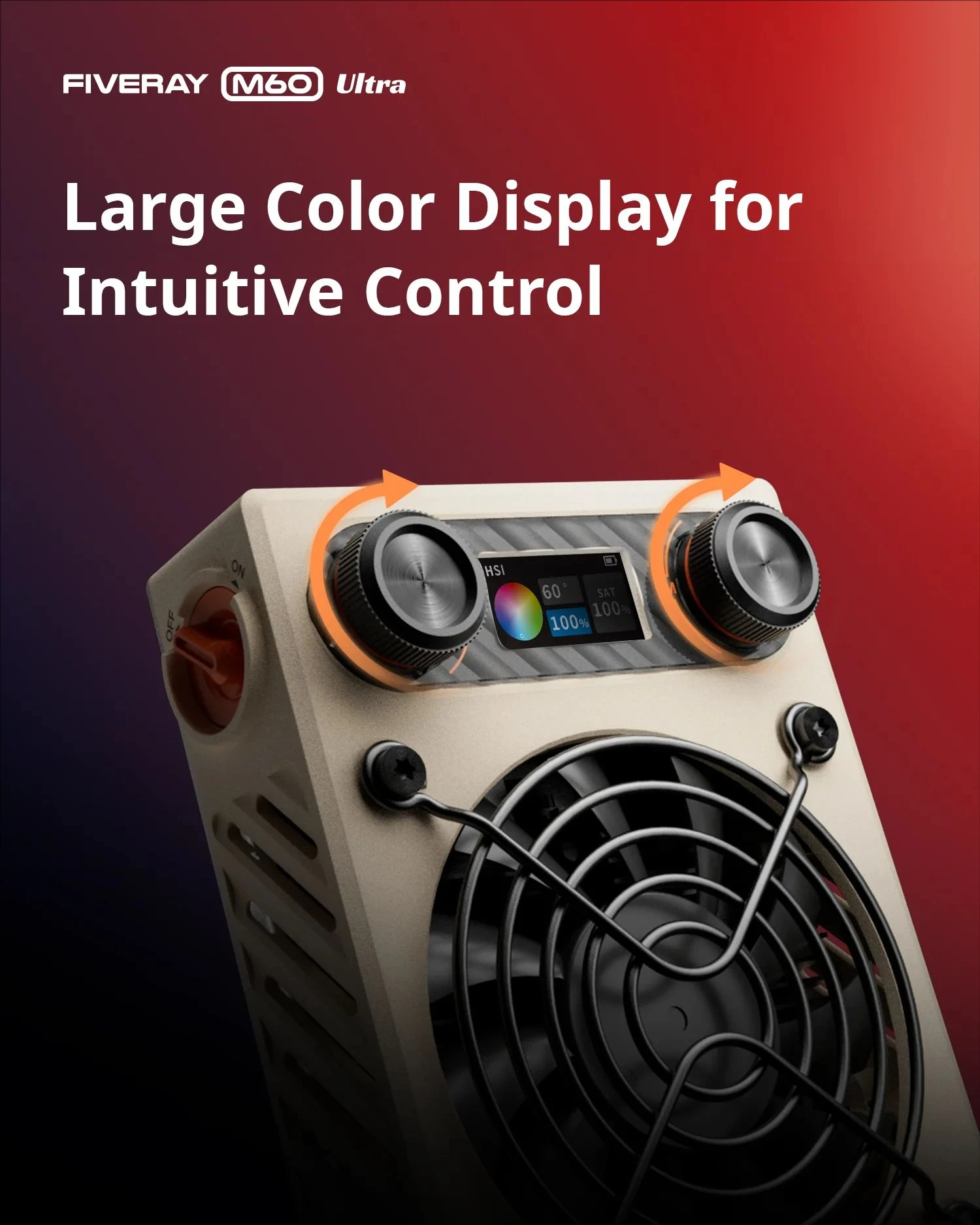 ZHIYUN FIVERAY M60 Ultra 60W RGB COB Pocket Light High CRI 95 2500-10000K APP Control Portable Photography Fill Light for Vlog