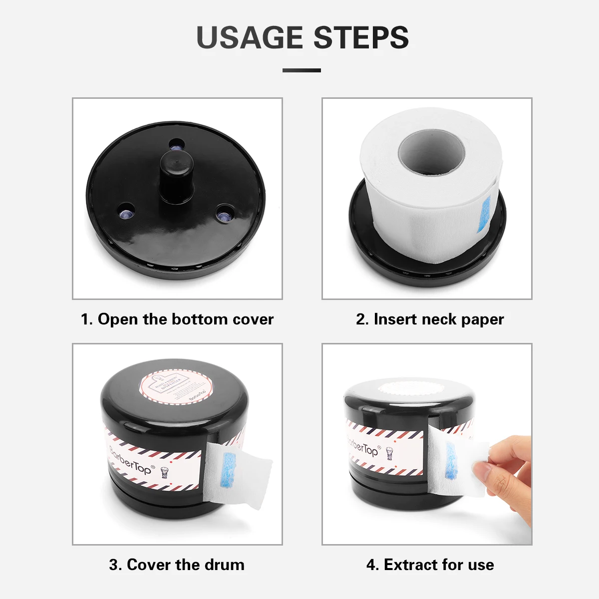 Barbershop Neck Paper Roll Holder Disposable Neck Strip Tissue Collar Tape Box Hairdressing Paper Storage Case Salon Barber Tool