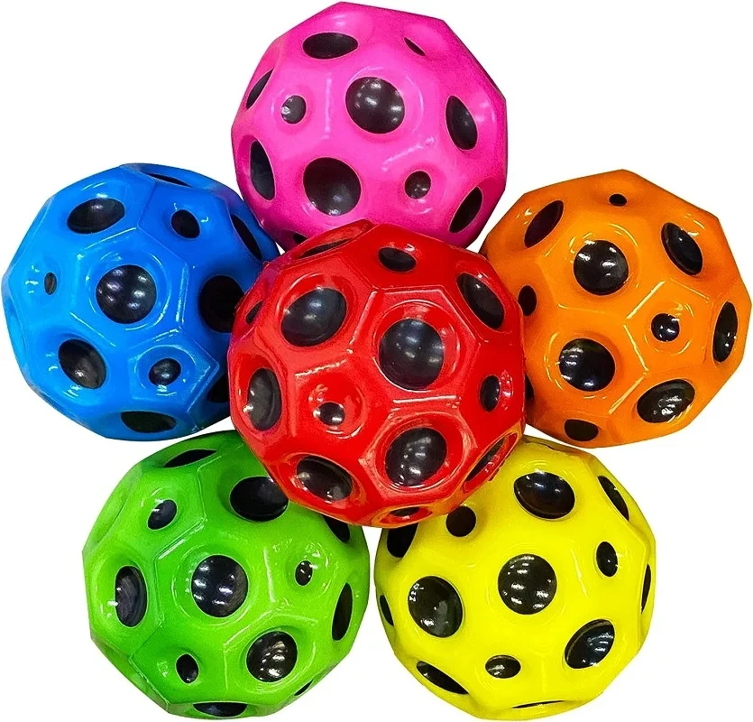 3 stücke super elastische Ball Mond Loch Freizeit für Kinder sensorische hohe Elastizität Sport interaktive poröse Pu springen Gummi bälle Spielzeug