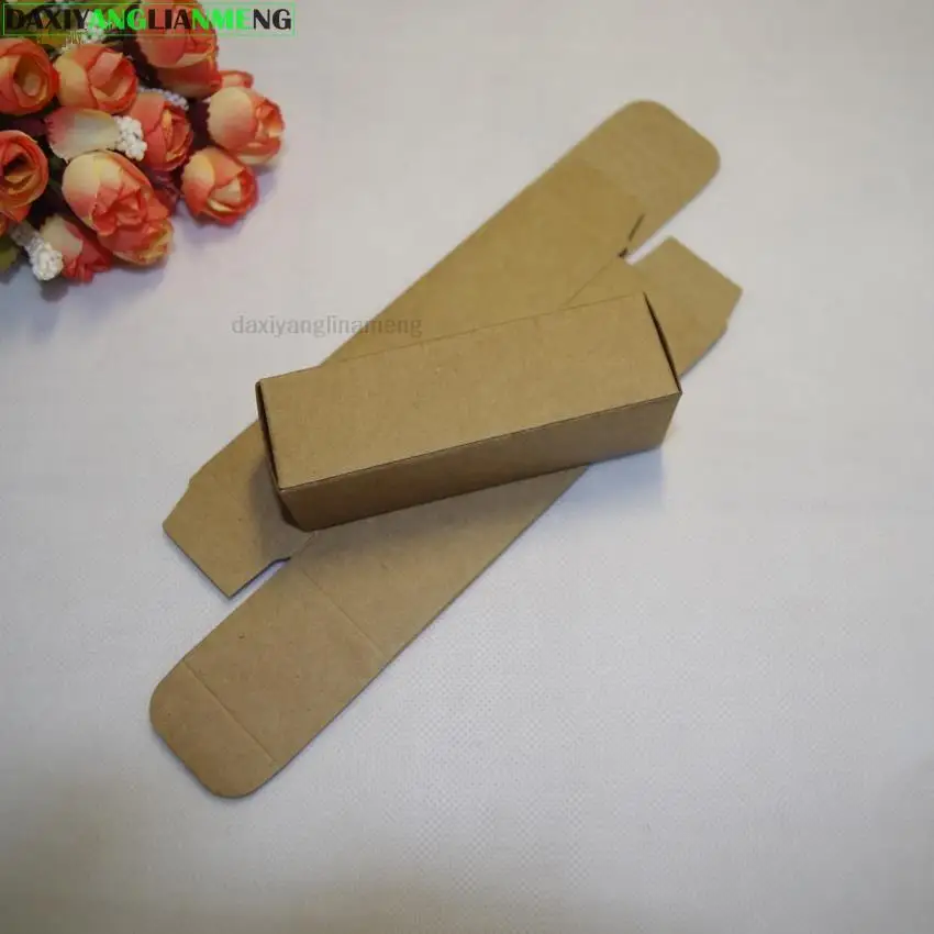 100pcs 2.6x2.6x8.7cm Kraft Paper Box DIY Lipstick Perfume Essential Oil Bottle Packaging Boxes GIFT PARTY FAVOR Package