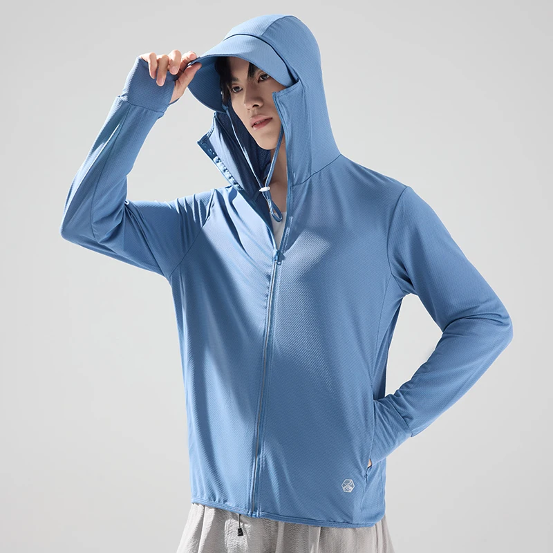 UPF50+ UV Men Breathable Fishing Jacket Outdoor Sports Shirt Running Protection Ice Silk Cool Feeling Sun Protection Lightweight view 2