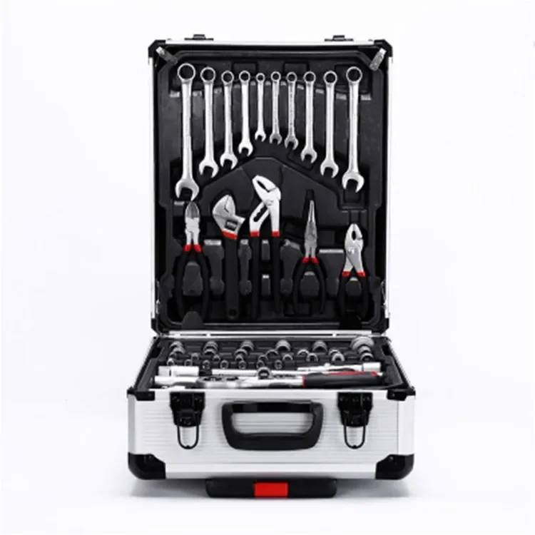 186 Piece Aluminum Tool Set 187 Rolling Kit Ratchet Wrench Household Combination Hand