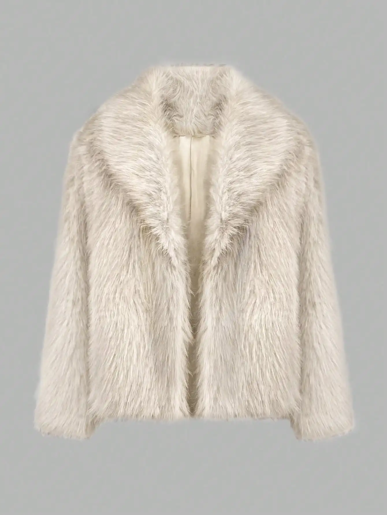 Manteau de luxe en fausse fourrure pour femme, veste chaude et moelleuse, col à revers, vêtements d'extérieur courts, hiver