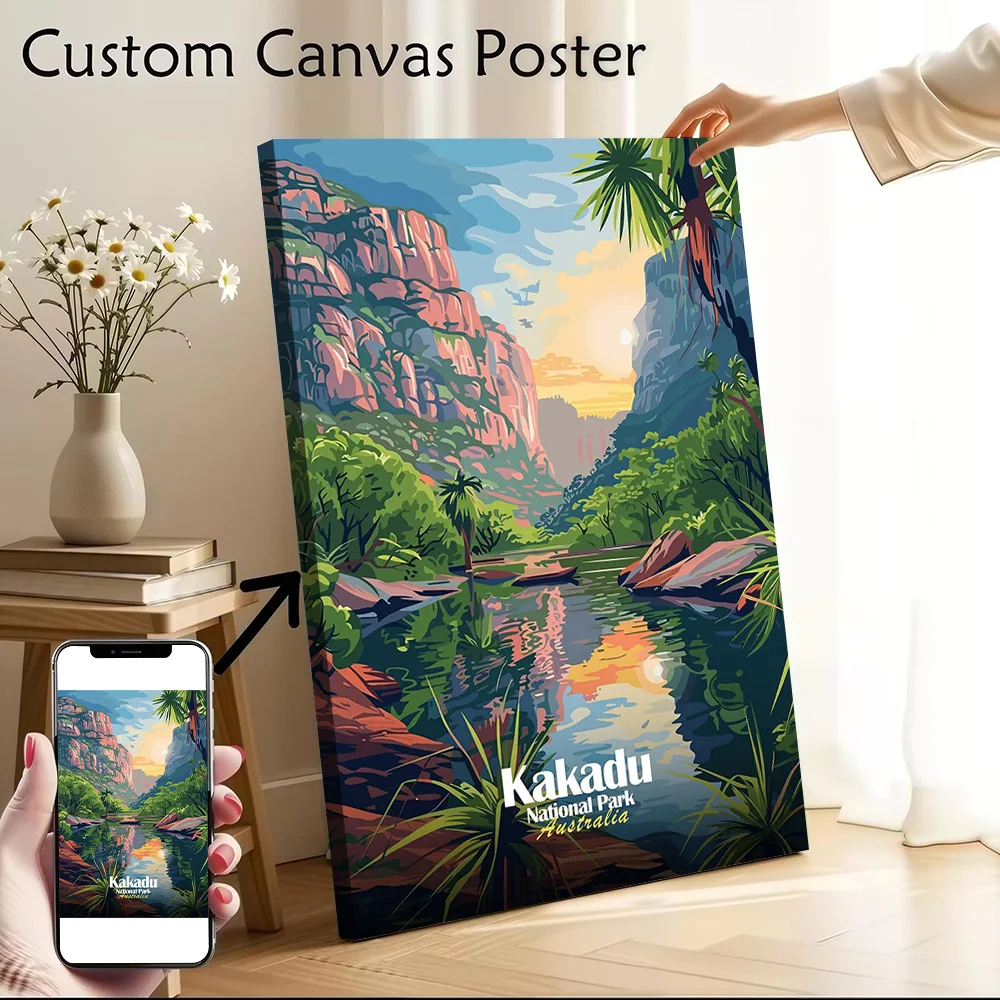 Kakadu National Park Australia Landscape Printed Canvas Poster Custom Pictures Wall Art Canvas Painting for Aesthetic Decoration