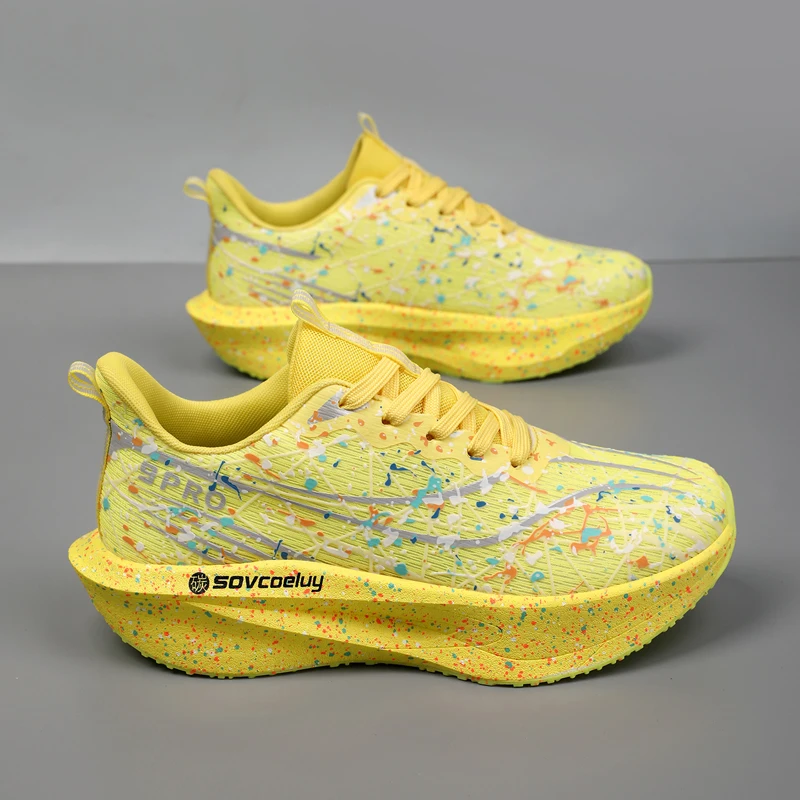 Running Shoes Carbon Board 2026 Marathon Cushion Men Sports Breathable Lightweight Women Comfortable Athletic Nonskid Sneakers