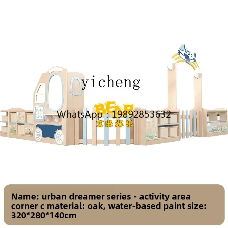 AH Kleuterschool Kinderkast van massief eiken, boekenplank, hoekspeelgoedkast, hoekkast