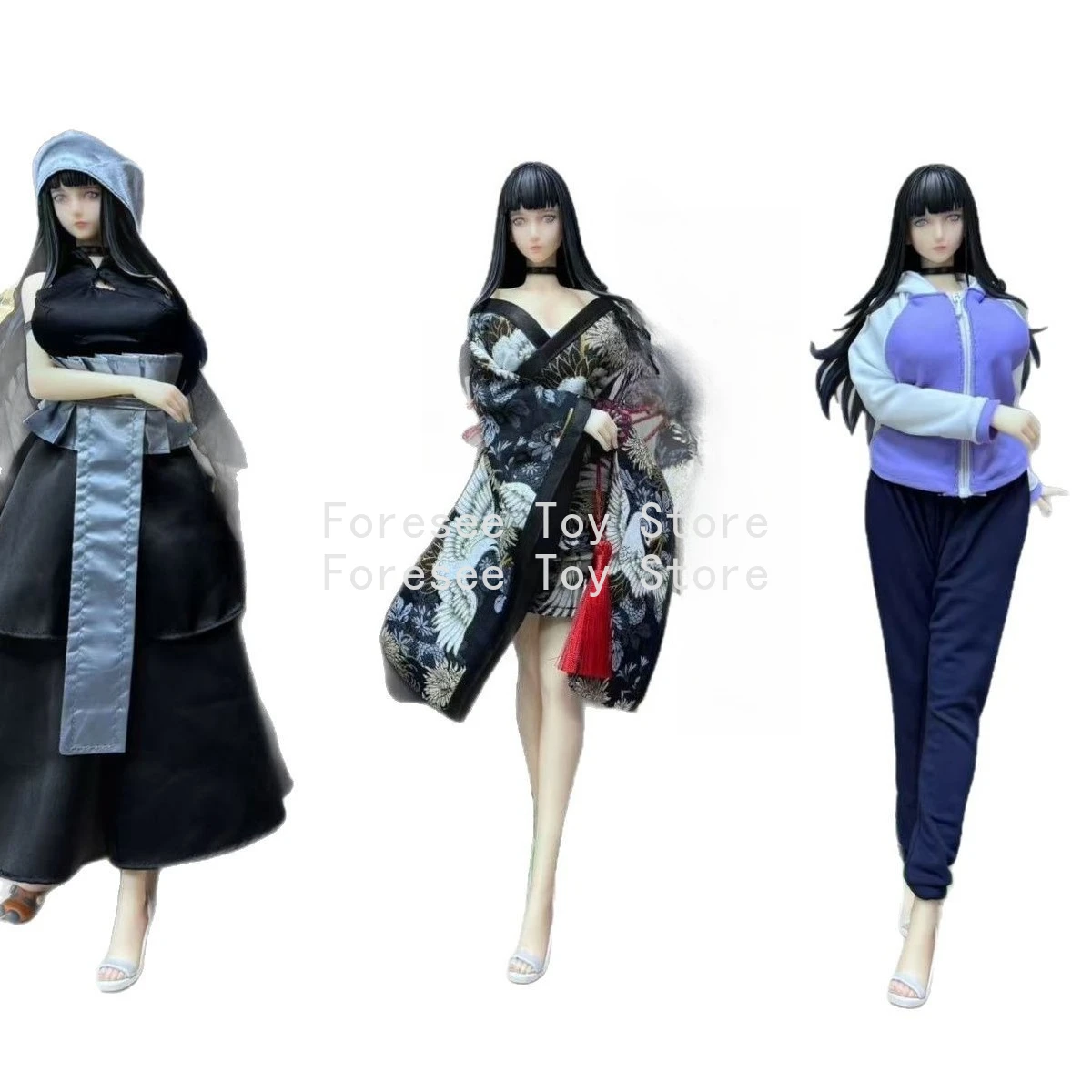 45cm Hyuga Hinata 3 Sets Clothes Figure NARUTO Anime Figures Resin Collection Desktop Ornament Decoration Best Gift for Children