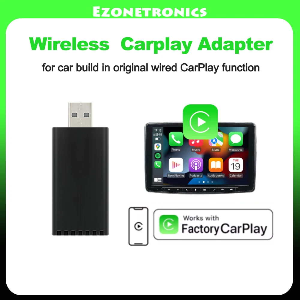 Wireless Apple CarPlay Dongle Receiver Adapter For Car Apple Player with USB Plug and Play CarPlay Adapter 