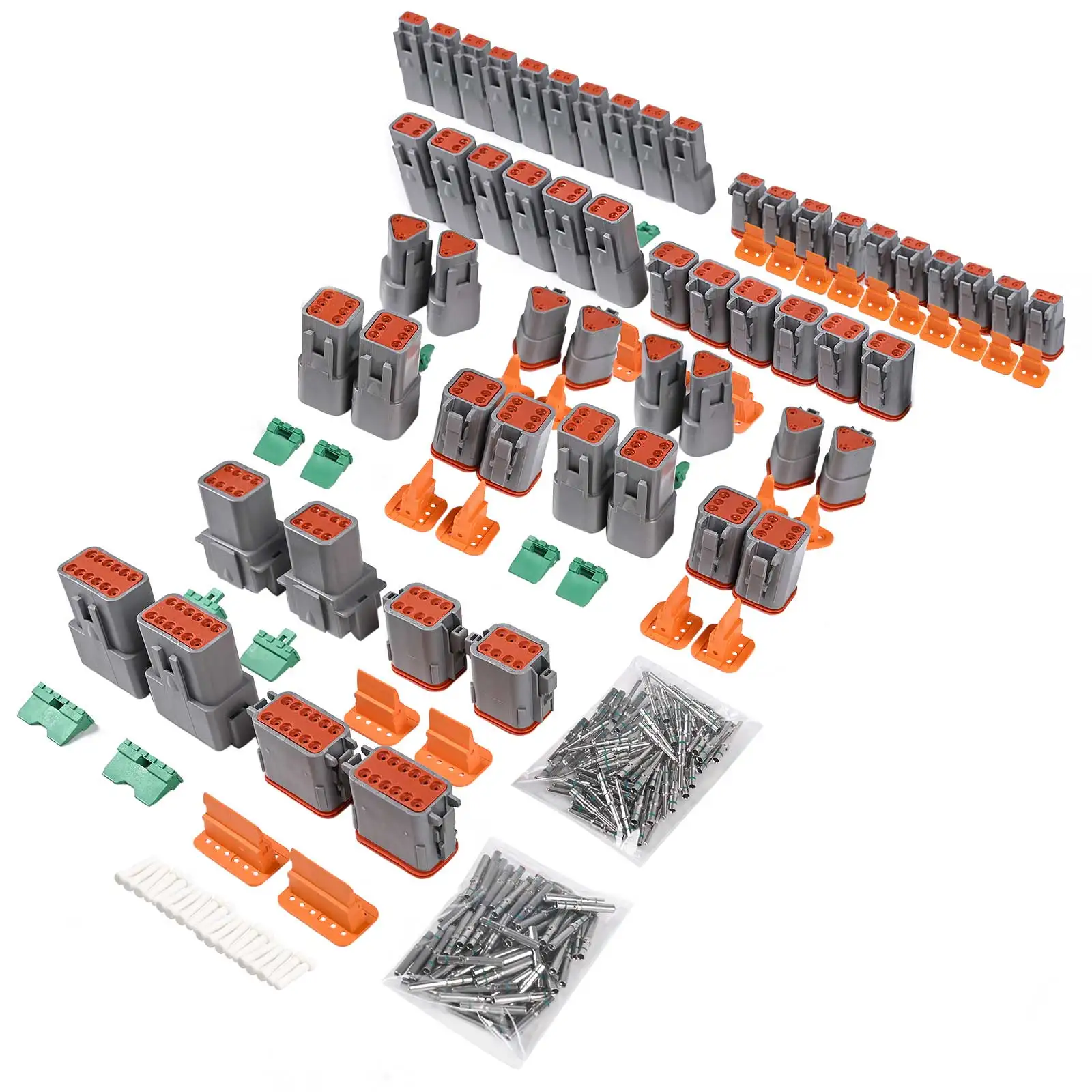 

JRready ST6320-372Pcs DT Deutsch Connector Kit 2 Pin,3,4,6,8,12 Pin With 120Pairs Deutsch Solid Contacts Size 16 Pin And Socket