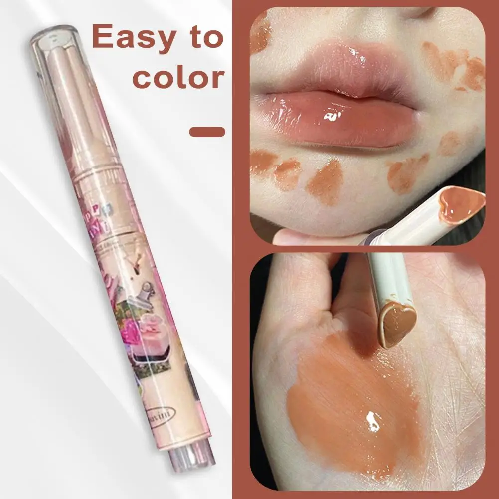 Non-retractable Lip Gloss Long-lasting Moisturizing Lip Gloss with Mirror Effect Nourishing Solid for Date for Girl for Date