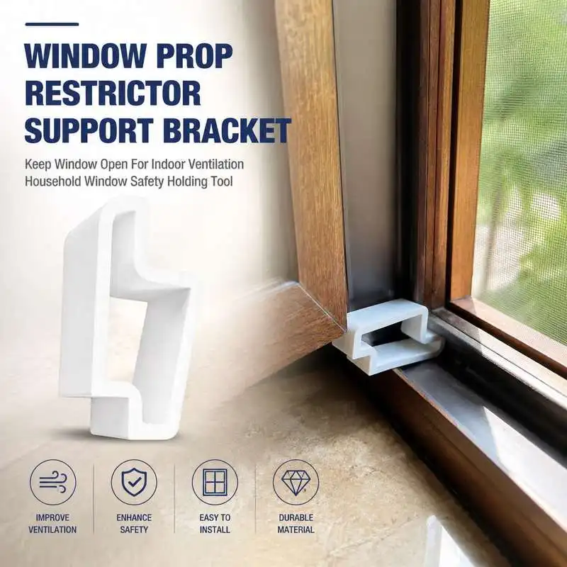 Window Prop Restrictor Support Bracket Keep Window Open For Indoor Ventilation Household Window Safety Holding Tool
