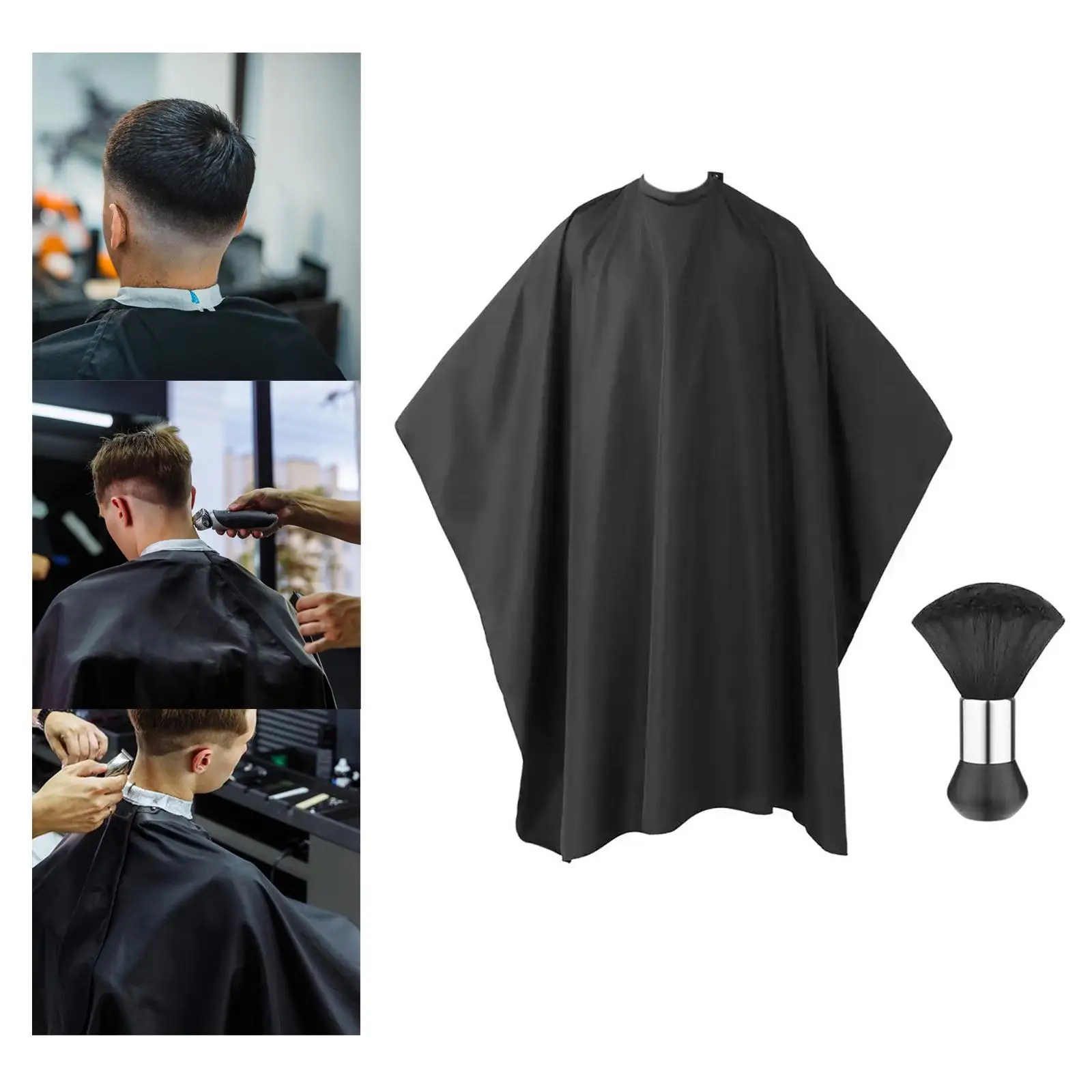 Hair Cutting Salon Cape with Adjustable Snap Closure Black Hairdresser Cape for Hairstylists Salon Makeup Men Women and Kids