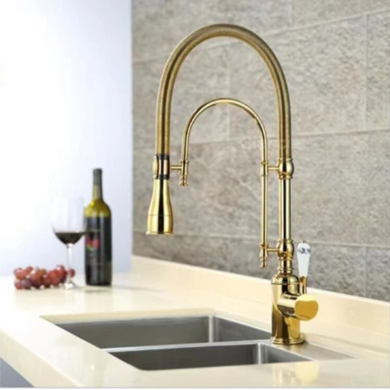 Kitchen Bathroom Hot Cold Mixer Spring Pull Faucet Corrosion-resistant 360 Degree Rotation Adjustable Durable Basin Faucets