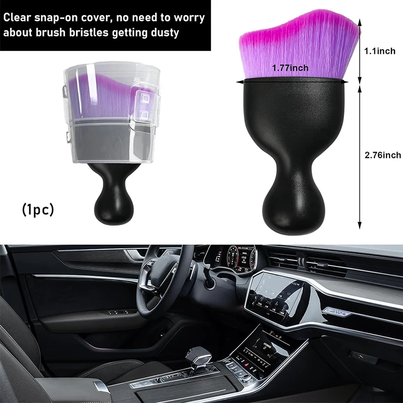 Car Vent Cleaning Soft Brush With Casing Car Interior Cleaning Tool Artificial Car Brush Car Crevice Dusting Car Detailing