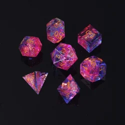 Shiny D&D Dice Sharp Edge Die for D&D Gift for Dungeons and Dragon Games Purple and Blue