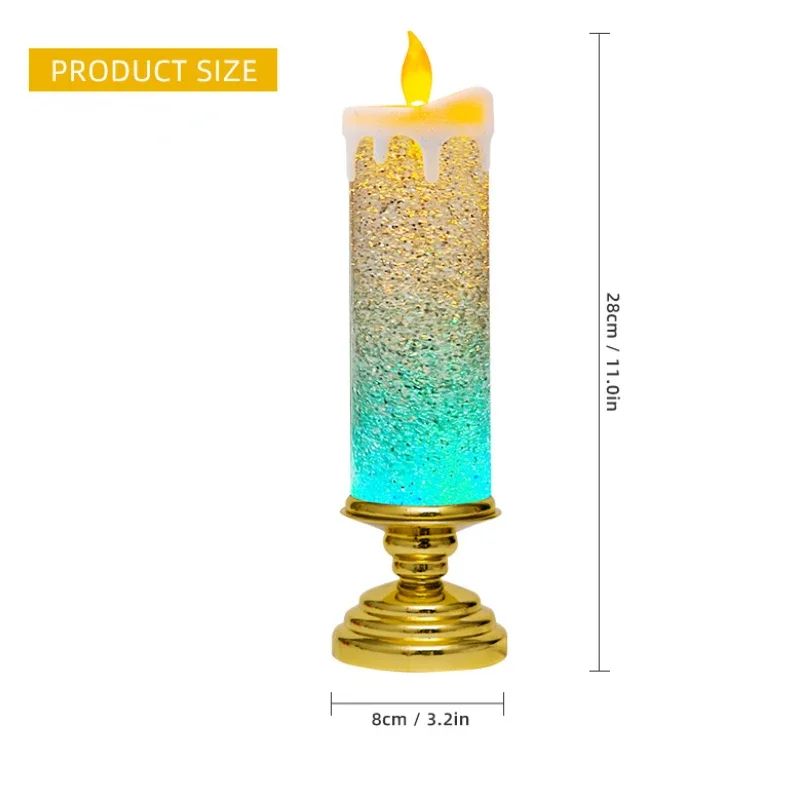 Fantasy LED Candle Lights 7-color Gradient Crystal Electronic Candle Party Atmosphere Decorations for Christmas Wedding Birthday