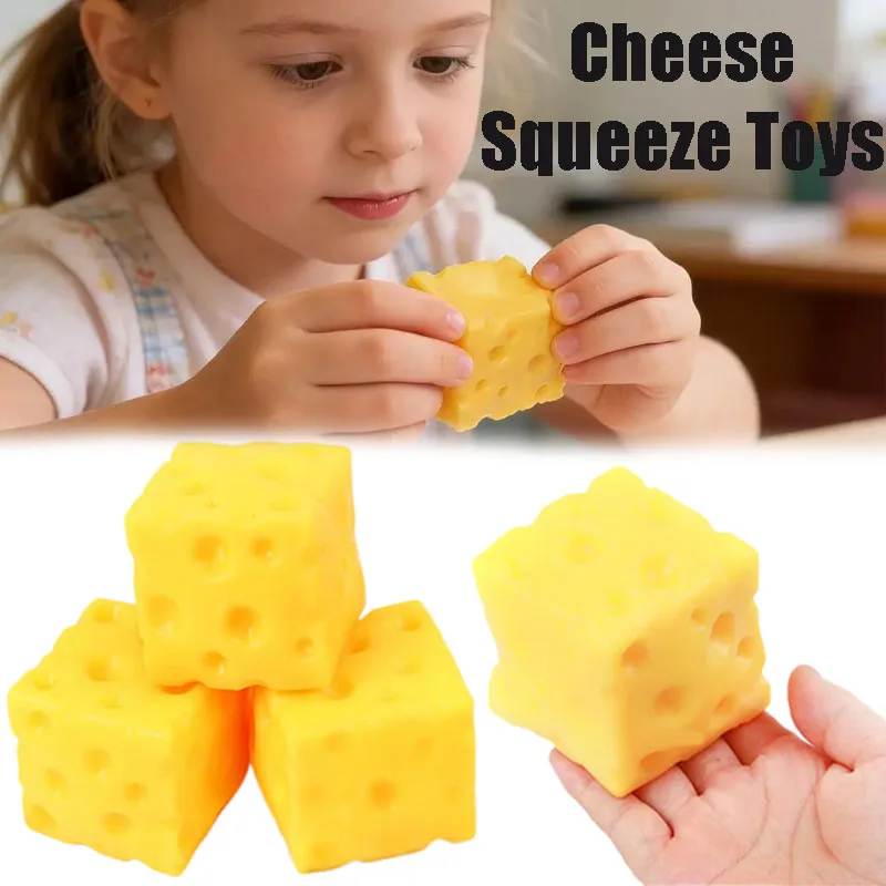 

Игрушка-антистресс в виде кубика сыра, имитация сыра, медленно восстанавливающая форму, мяч для снятия стресса, подарок для взрослых
