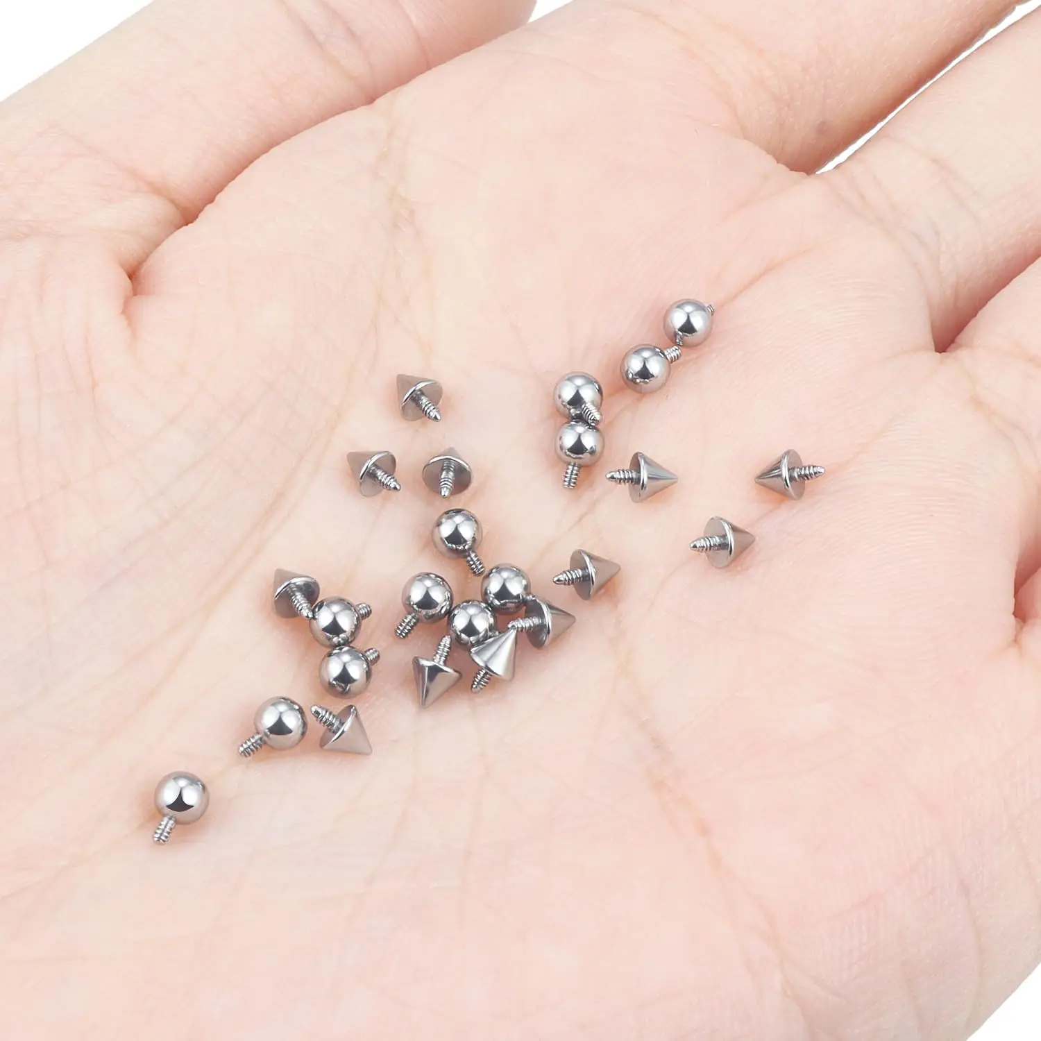 Internally Threaded Replacement Balls for Lip Labret Piercing Jewelry Stainless Steel Different Size Tragus Nail Earring Stud