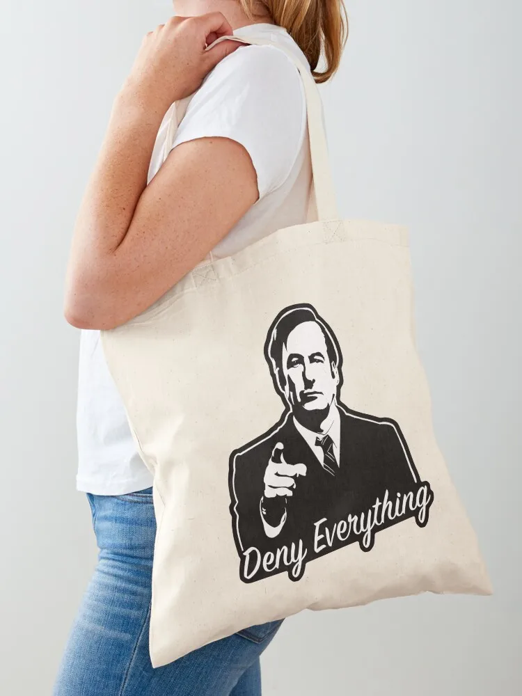Deny Everything - Bolsa de mano con diseño divertido, bolsas de compras para mujer, bolsa de mano de lona, ​​bolsas para carrito de compras