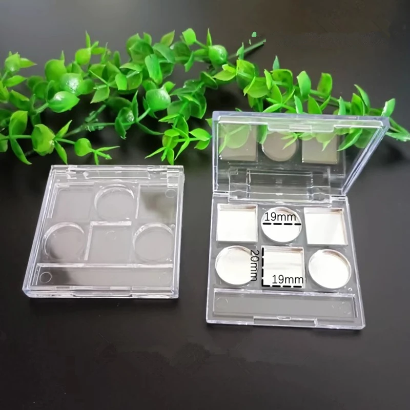 

100Pcs Clear Square Eyeshadow Case 9 Grids Palette Eye Makeup Storage Box Empty Eyeshadow Dish DIY