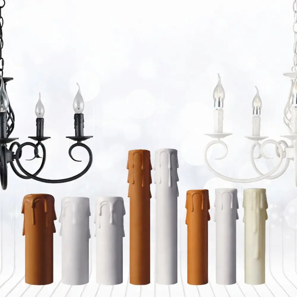 Candle Tube Drip Sleeve Plastic Cover For Chandelier Socket Decorative Lamp Base Accessory Vintage Style Home Lighting