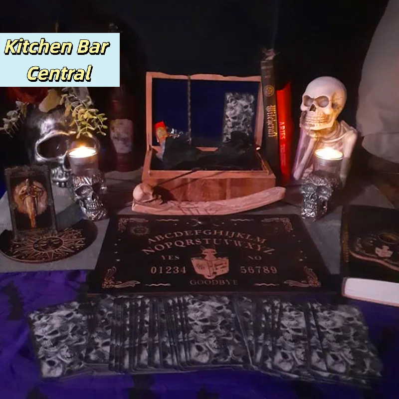 【12inch Wooden Divination Pendulum Board Engraved Magic Board Ouija Board Metaphysical Message Pendulum Board Kit】