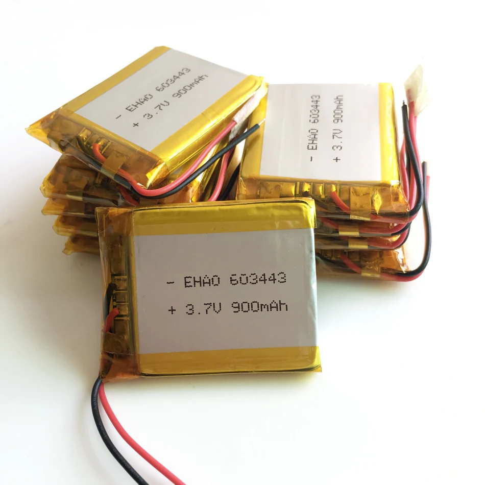 10 قطع 3.7 فولت 900 مللي أمبير بطارية ليثيوم بوليمر ليبو قابلة للشحن 603443   ل Mp3 الهاتف المحمول DVD سمّاعات بلوتوث مسجل MP4