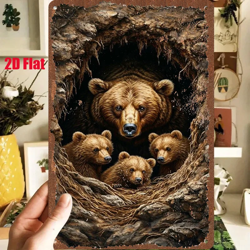 2D Flat, 1pc 2D [Flat] Metal Sign, Vintage Tin Painting 