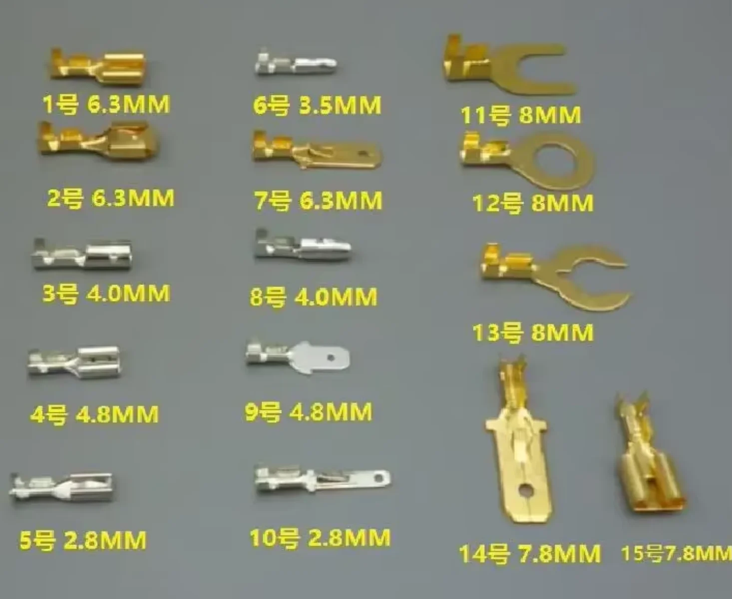 shhworldsea 50pcs 2.8MM 4.8MM 6.3MM 7.8MM 8MM 18 Kinds Model Copper Auto Terminal Connector Car Terminals