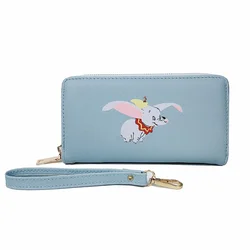 Disney Stitch Lady Dumbo Coin Bag Pu Princess Handbag Long Zipper Wallet Mermaid Cartoon Card Holder