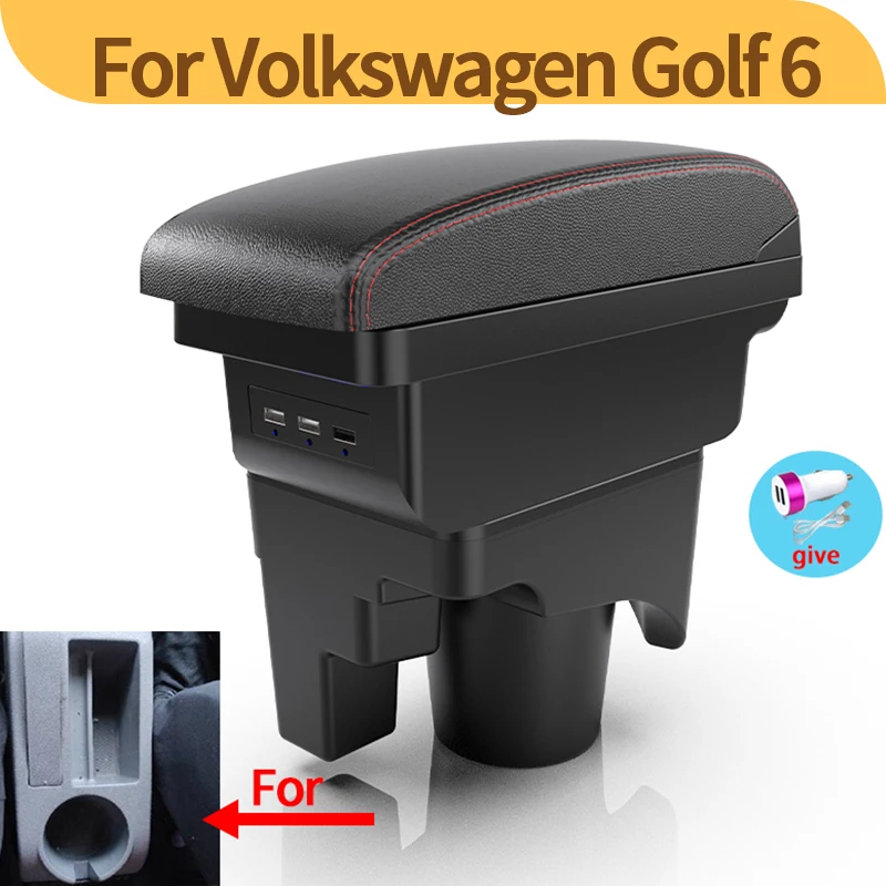 For Volkswagen Golf 6 Armrest Box For VW Golf 6 Golf 5 Mk6 MK5 Jetta 5 Car Armrest For VW Sagitar Storage Box Interior details