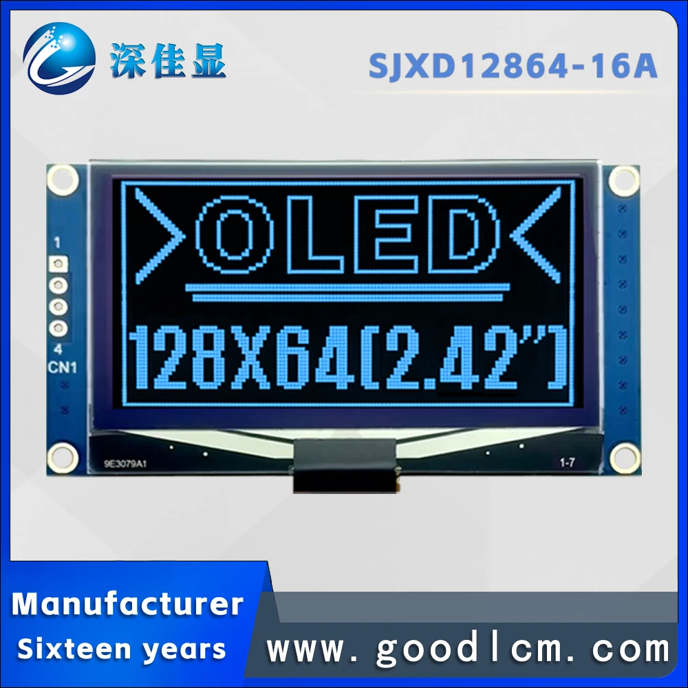 Mini Display Multi-View, Azul no Display Preto, Unidade SSD1309ZC, Módulo oled 12864, 3.3V, 2.42 in, 16A, SJXD12864-16A