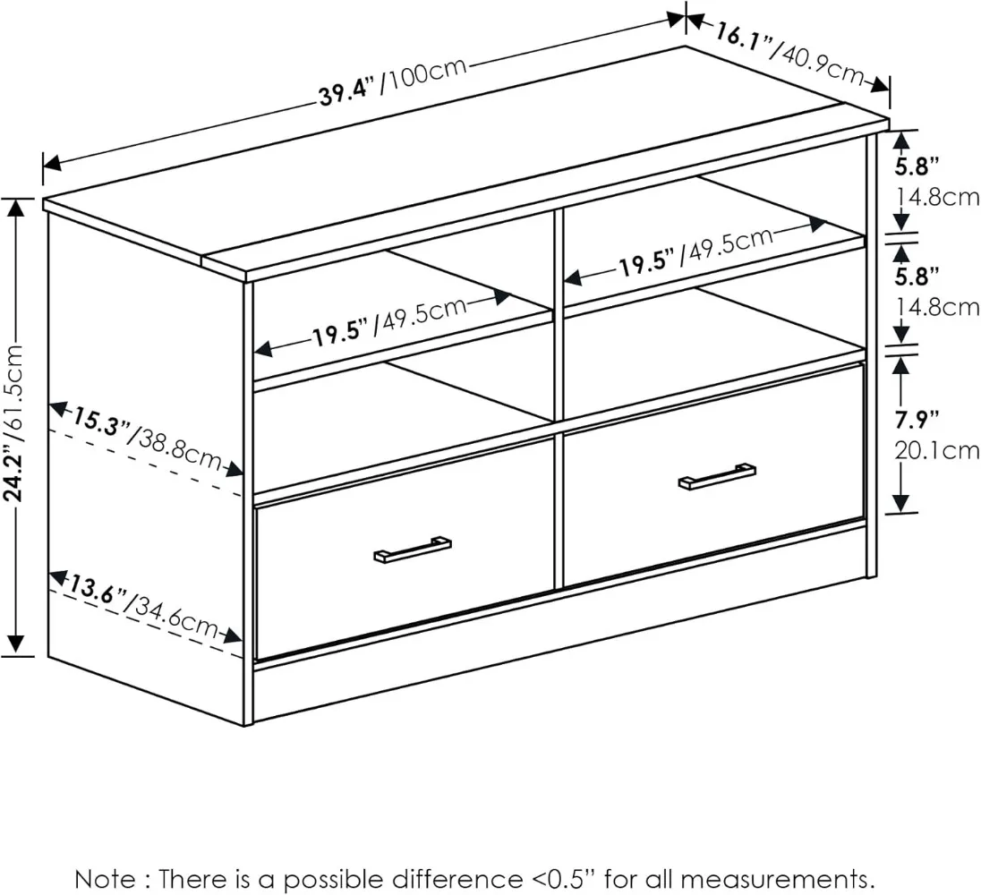 Furinno Jensen TV Stand with Drawer, Espresso