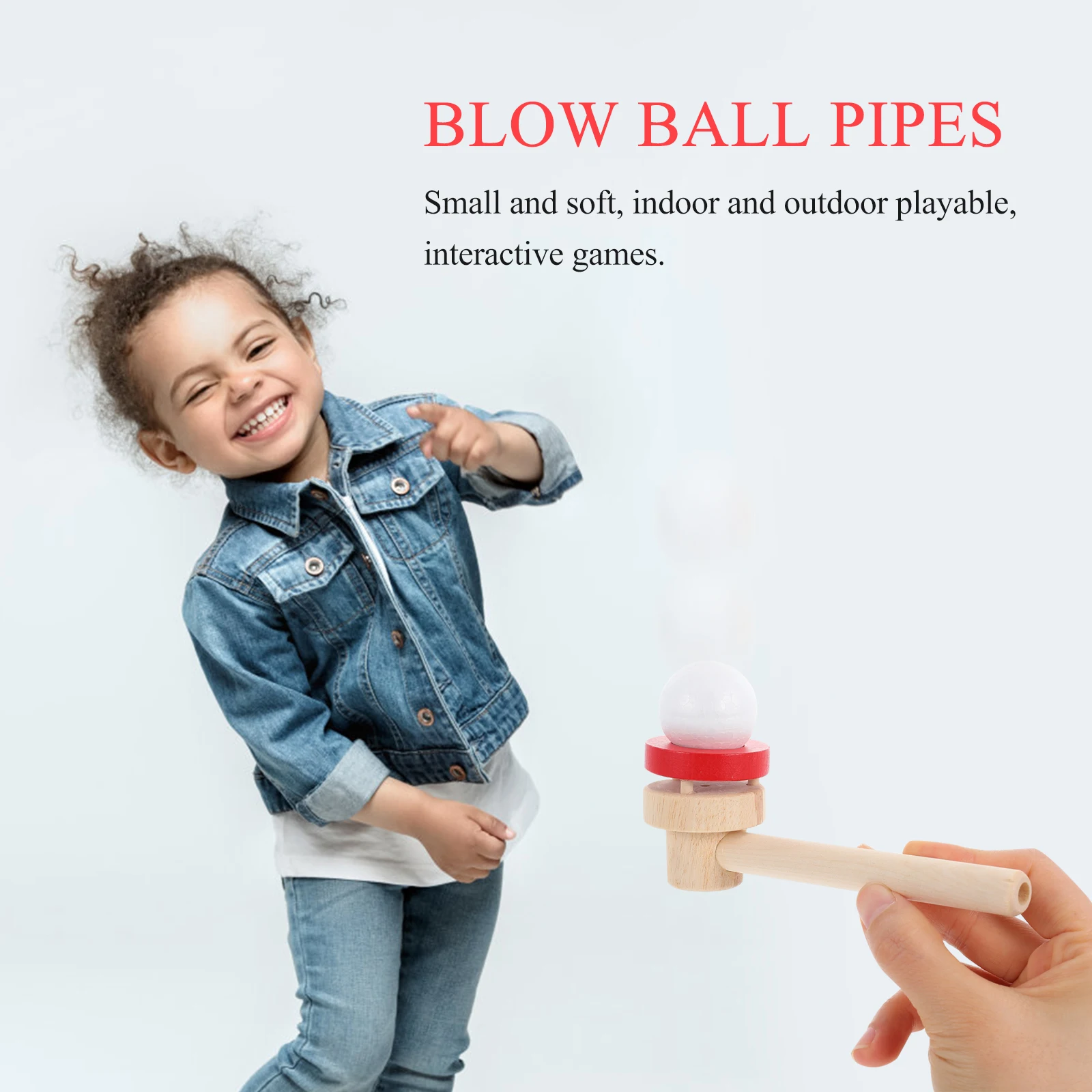 

Blower Breath Ball for Kids Toys The Air Floating Wooden Exercise Suspension Baby