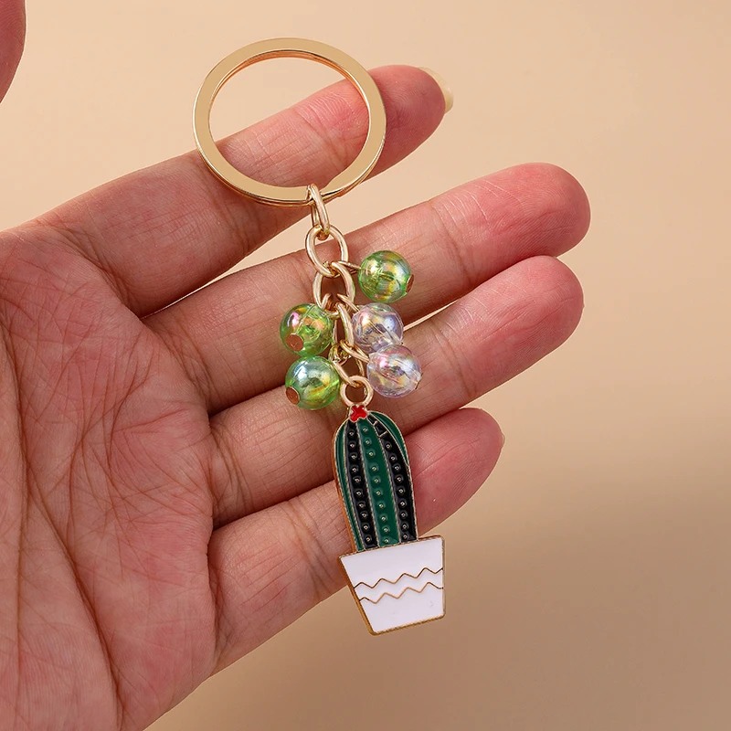 Aihua Niedlicher Wüstenpflanzen-Kaktus-Schlüsselanhänger für Damen und Herren, Schlüsselring, Taschenanhänger, DIY-Rucksackkette, Ringe, Schmuckgeschenke – Detail 5