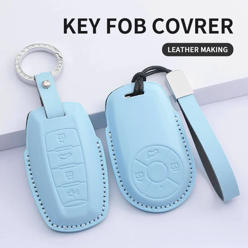Car Key Case Cover Shell Bag for The GWM HAVAL H6 M6 for ORA Good Cat White Cat GT IQ RI Funky PU Keyless Auto Accessories